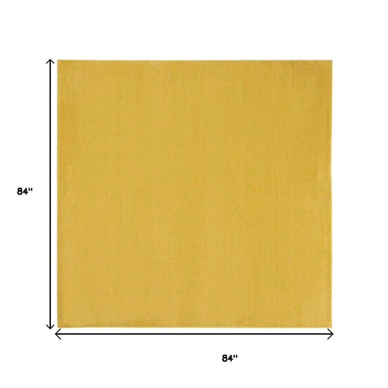 7' Yellow Square Indoor Outdoor Area Rug - GreatEagleInc