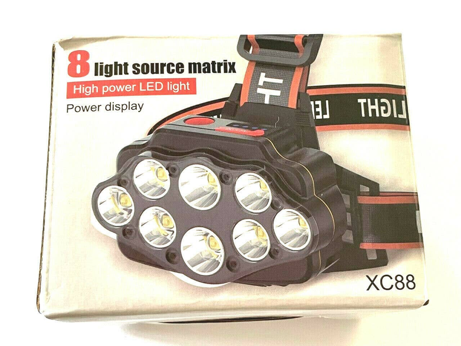 8 Led Ultra Bright Headlamp Head Light Flashlight Rechargeable Travel Outdoors Hashir Products