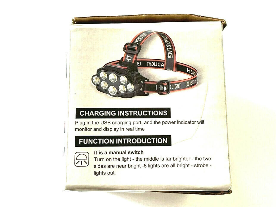 8 Led Ultra Bright Headlamp Head Light Flashlight Rechargeable Travel Outdoors Hashir Products