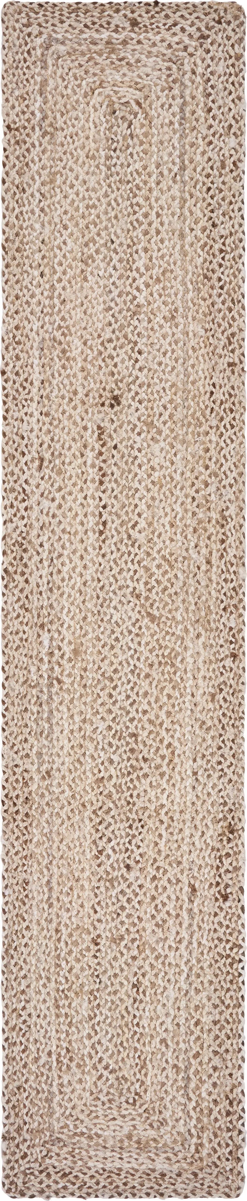 80" Brown Ivory And Natural Braided Jute Table Runner Homeroots Kitchen & Dining