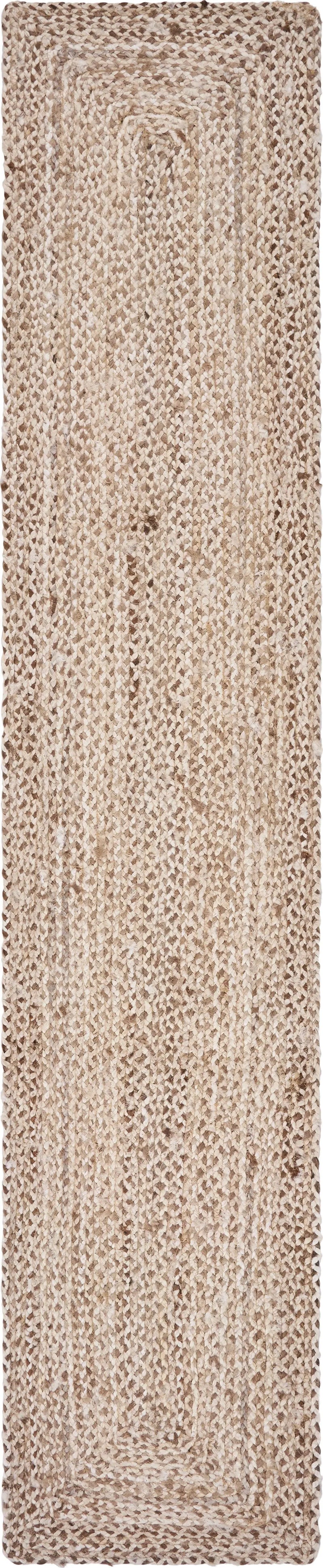 80" Brown Ivory And Natural Braided Jute Table Runner Homeroots Kitchen & Dining