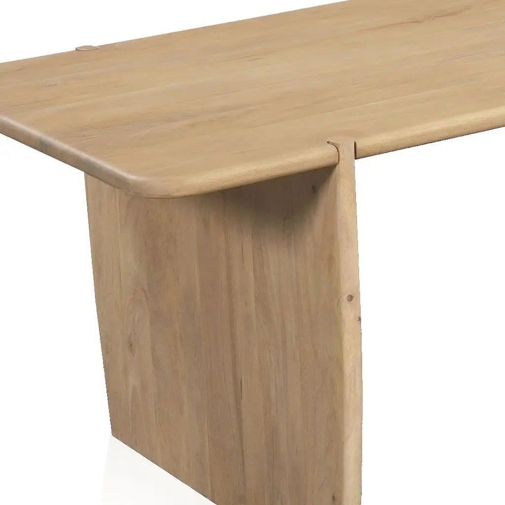 80" Natural Wood Double Pedestal Base Dining Table Homeroots Kitchen & Dining