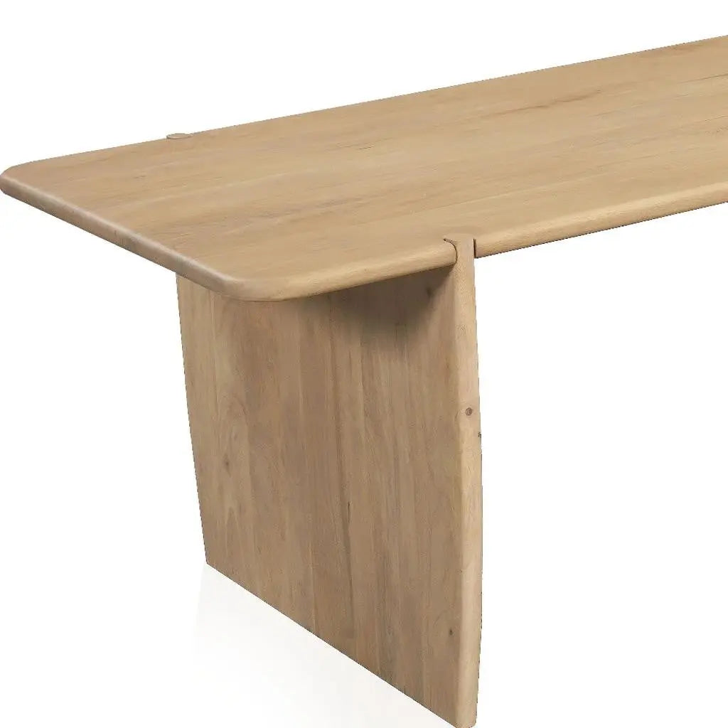 80" Natural Wood Double Pedestal Base Dining Table Homeroots Kitchen & Dining