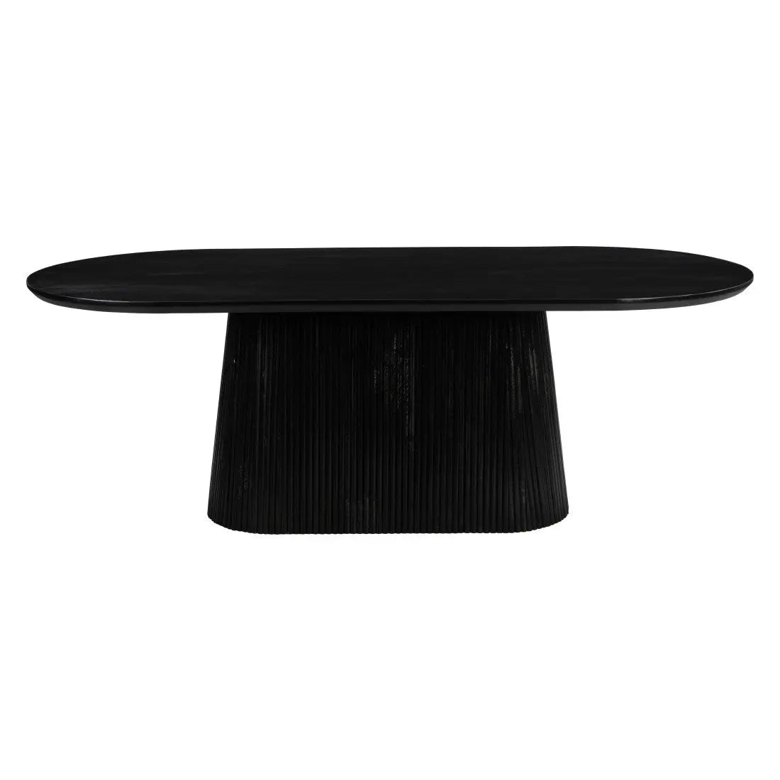 81" Black Wood Pedestal Base Oval Dining Table Homeroots Kitchen & Dining