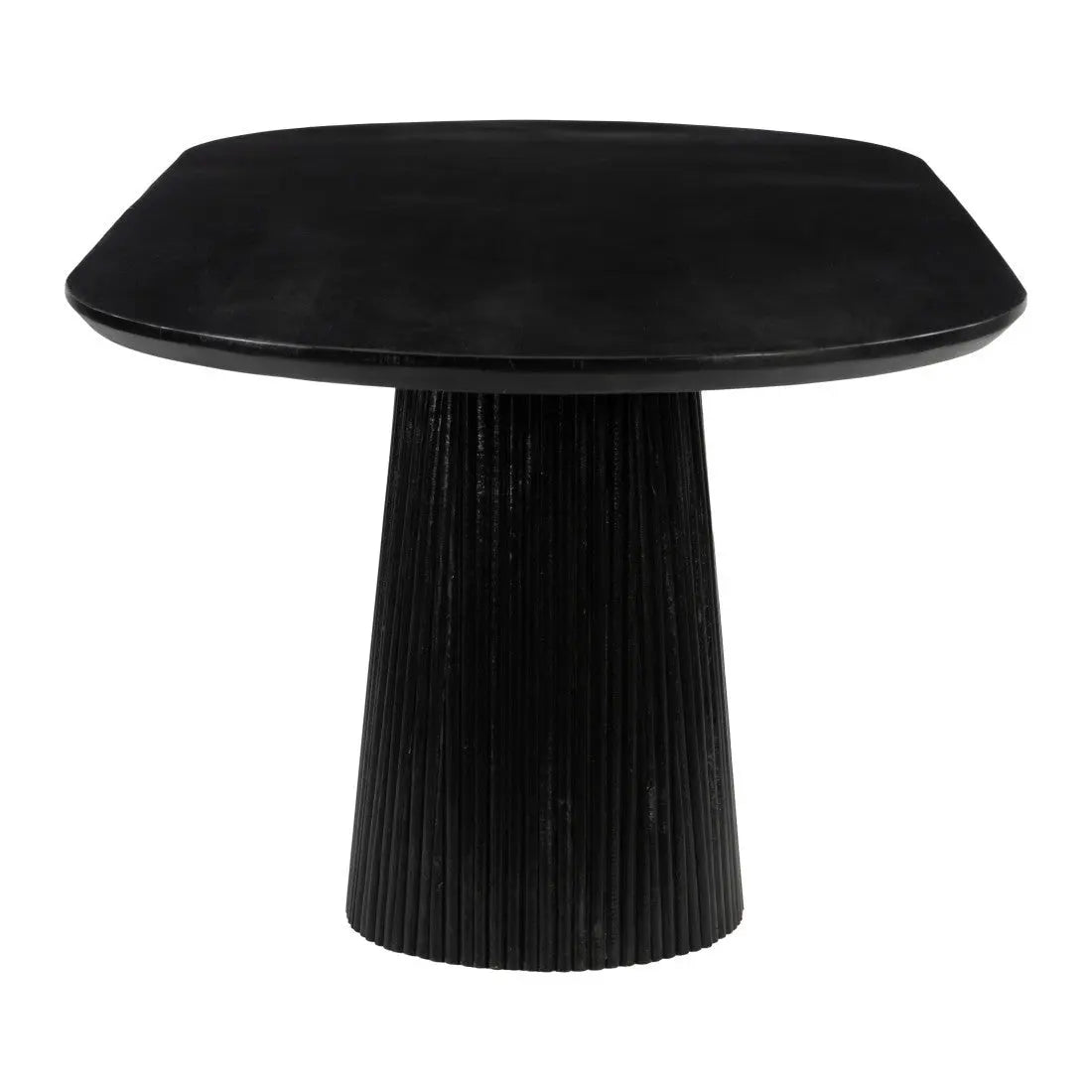 81" Black Wood Pedestal Base Oval Dining Table Homeroots Kitchen & Dining