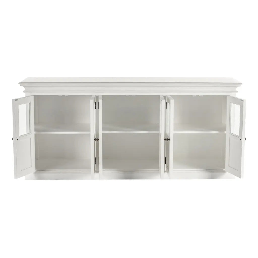 82" White Solid Wood Buffet Table With Six Doors Homeroots Kitchen & Dining