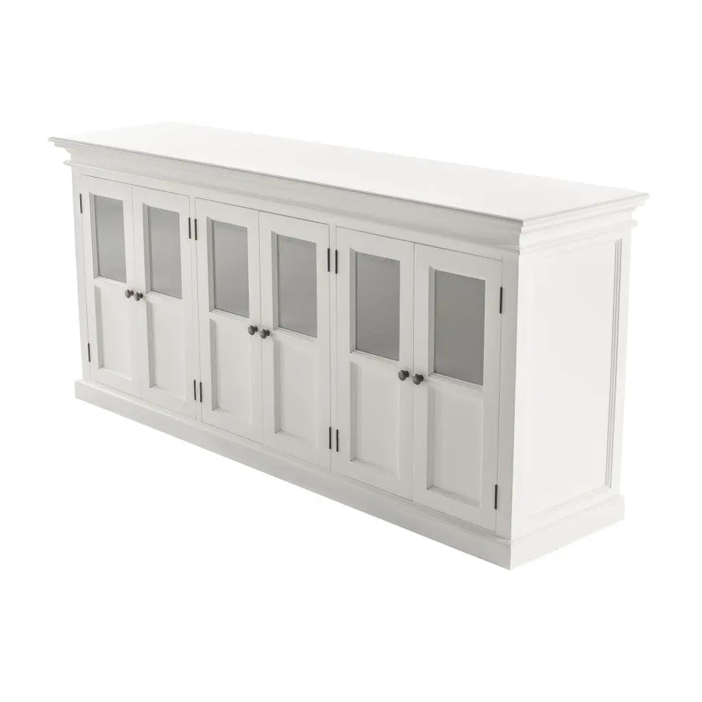 82" White Solid Wood Buffet Table With Six Doors Homeroots Kitchen & Dining