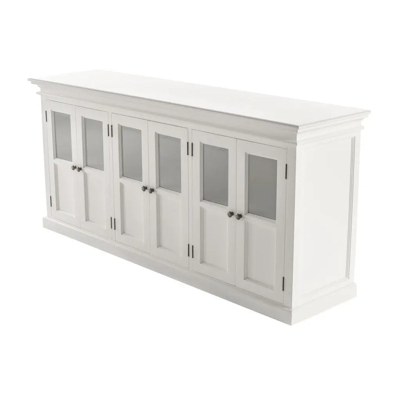 82" White Solid Wood Buffet Table With Six Doors Homeroots Kitchen & Dining