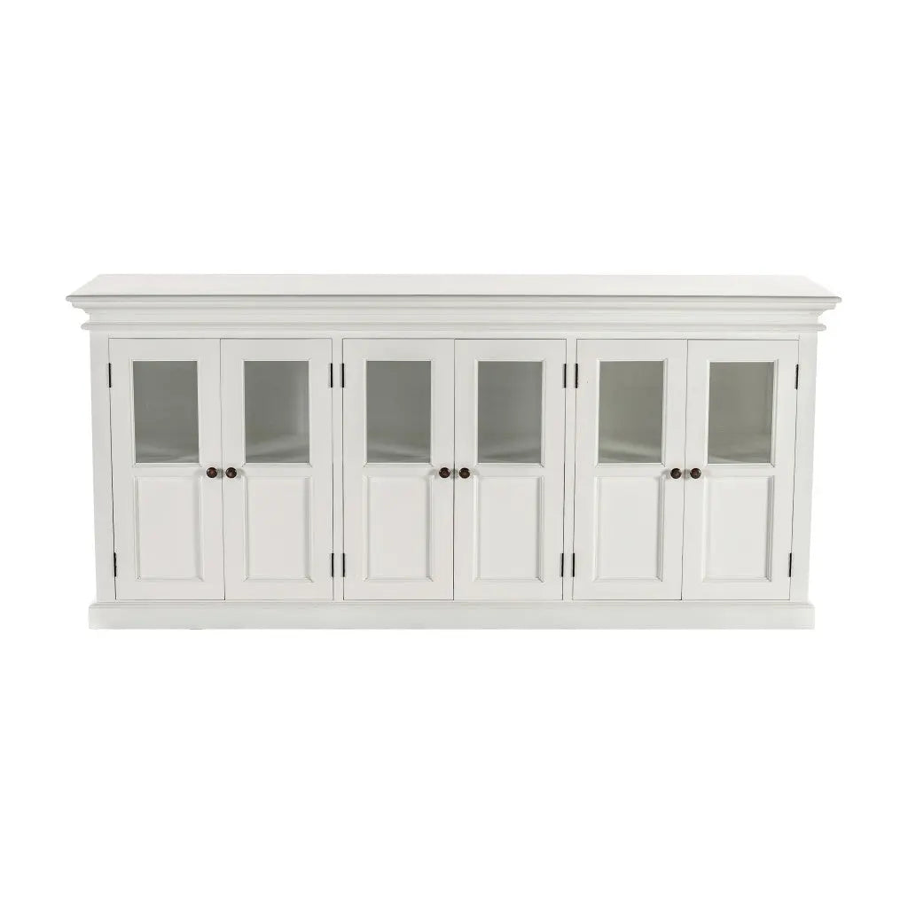 82" White Solid Wood Buffet Table With Six Doors Homeroots Kitchen & Dining