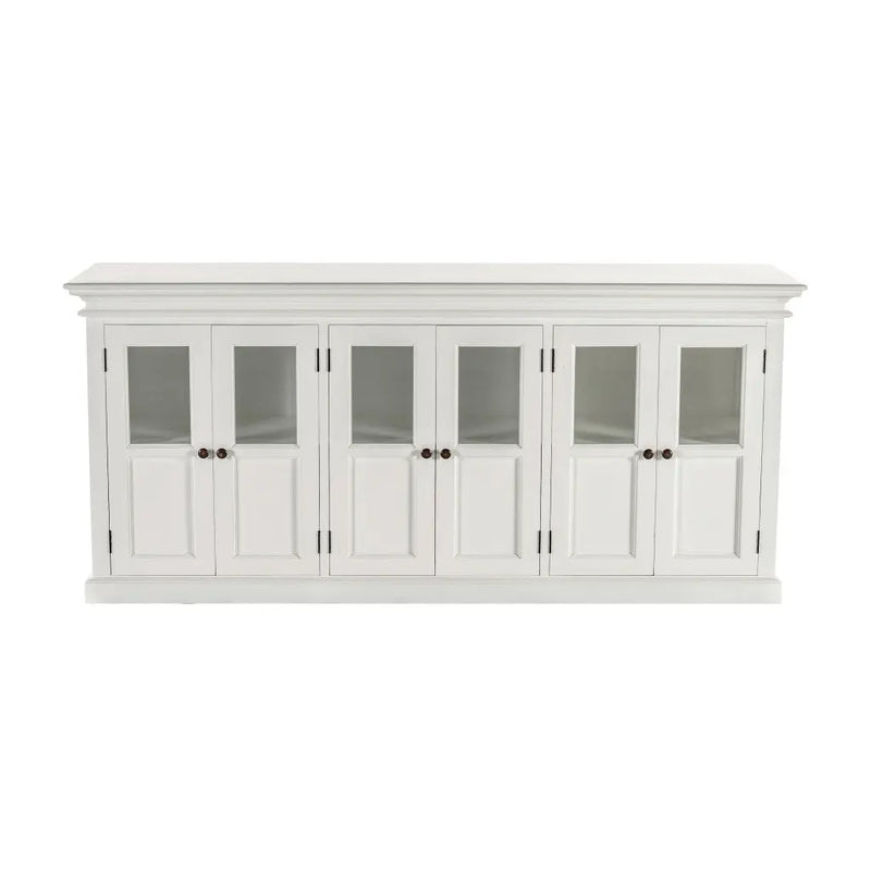82" White Solid Wood Buffet Table With Six Doors Homeroots Kitchen & Dining
