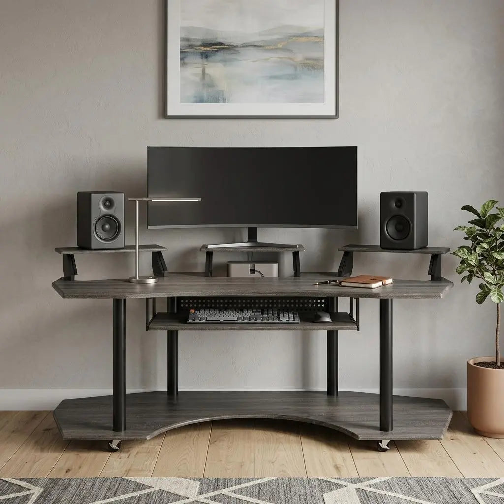 83" Black Music Recording Studio Desk Homeroots Office
