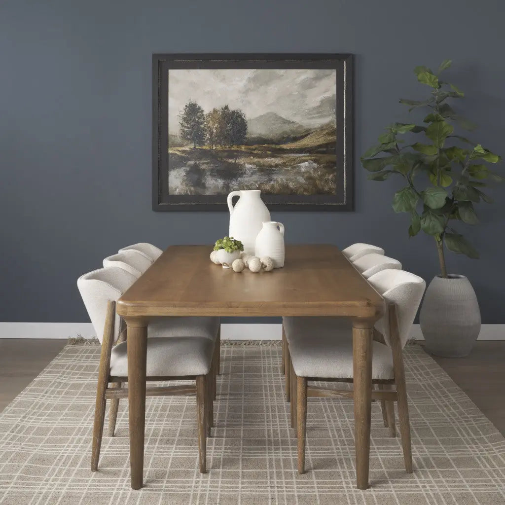 84" Brown Solid Wood Dining Table Homeroots Kitchen & Dining