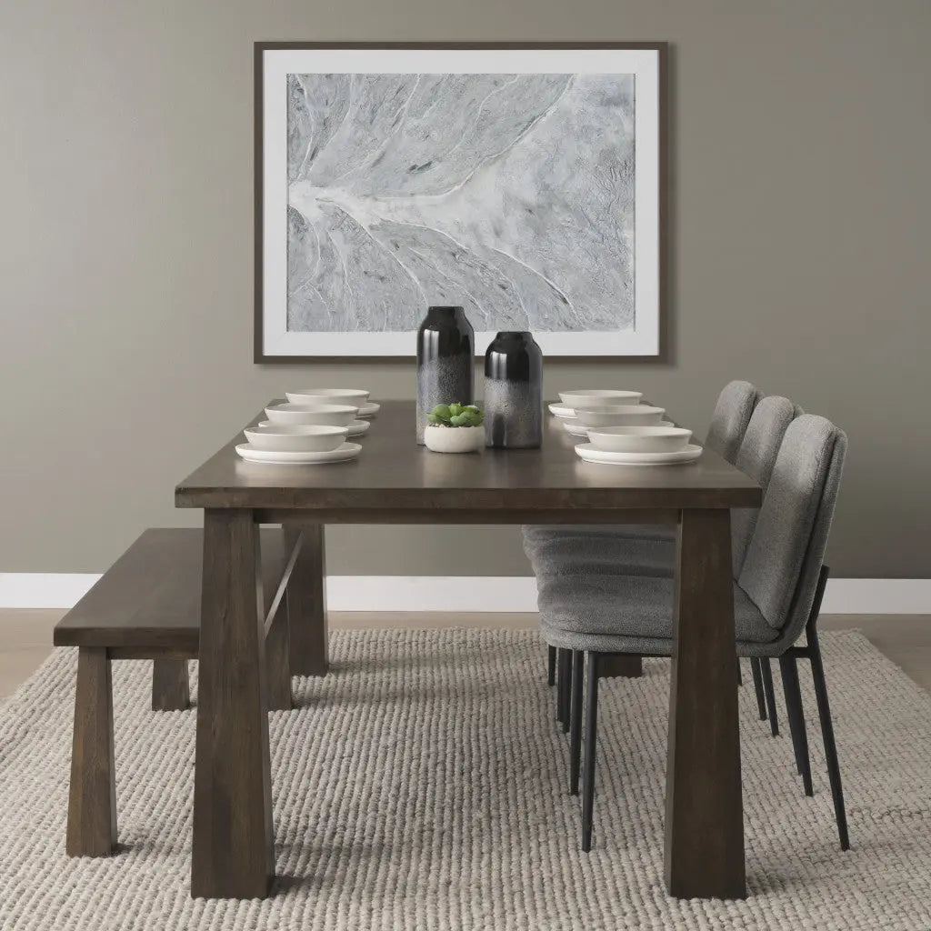 84" Brown Solid Wood Dining Table Homeroots Kitchen & Dining