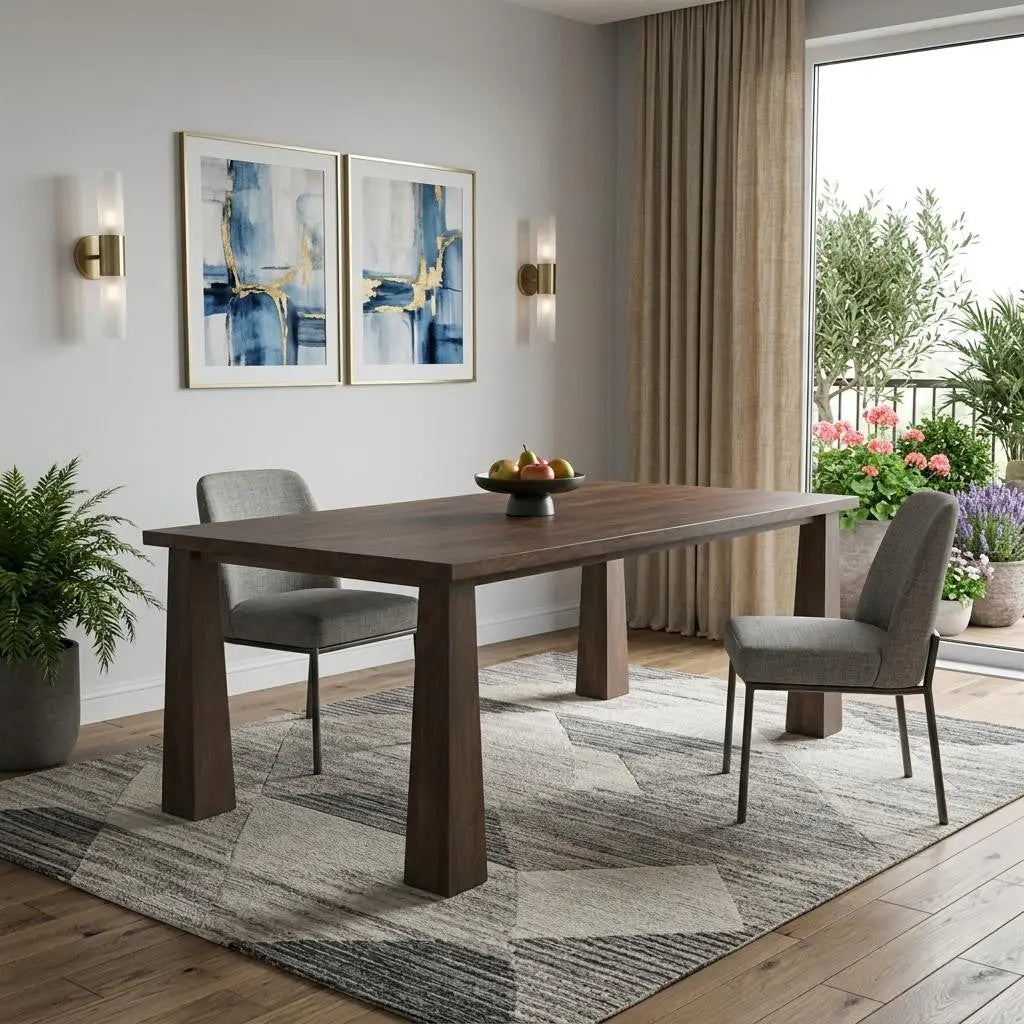 84" Brown Solid Wood Dining Table Homeroots Kitchen & Dining