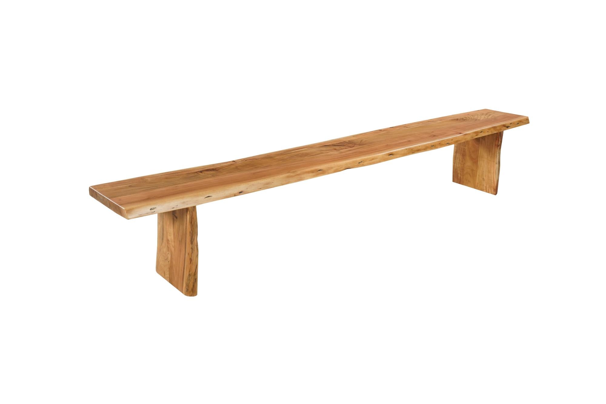 84" Brown Solid Wood Live Edge Dining Bench Homeroots Living Room