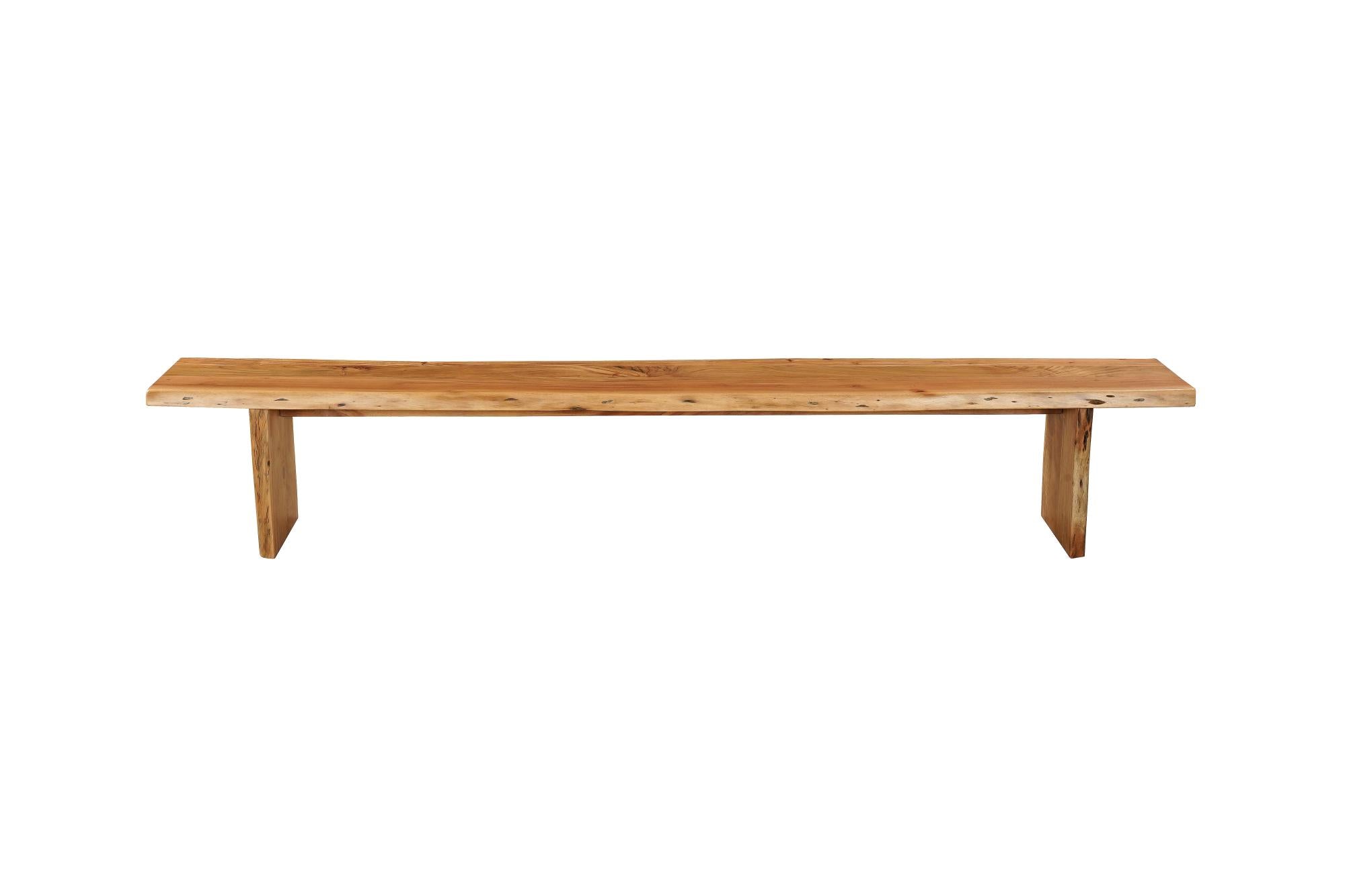 84" Brown Solid Wood Live Edge Dining Bench Homeroots Living Room