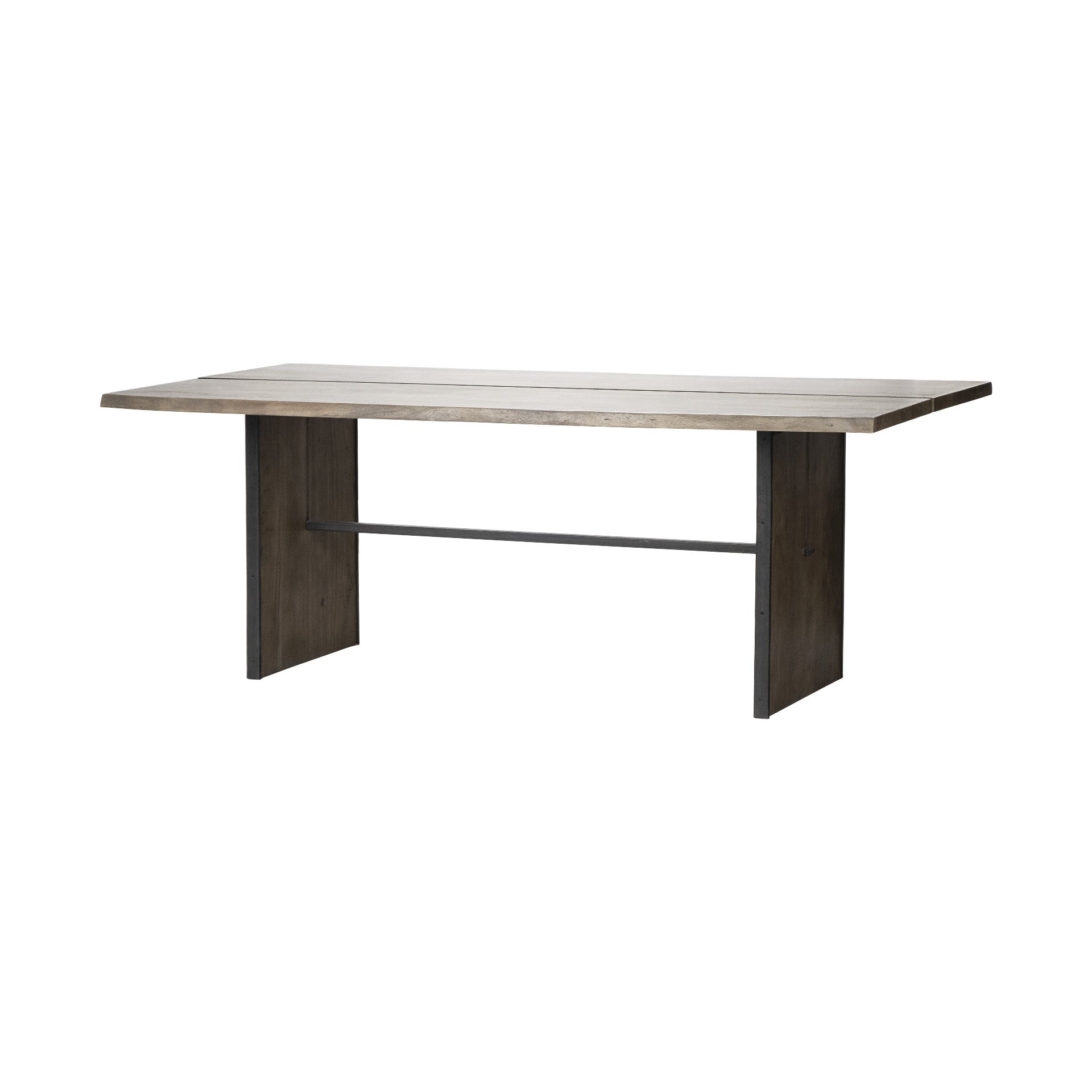 84" Brown Solid Wood Sled Base Dining Table - GreatEagleInc