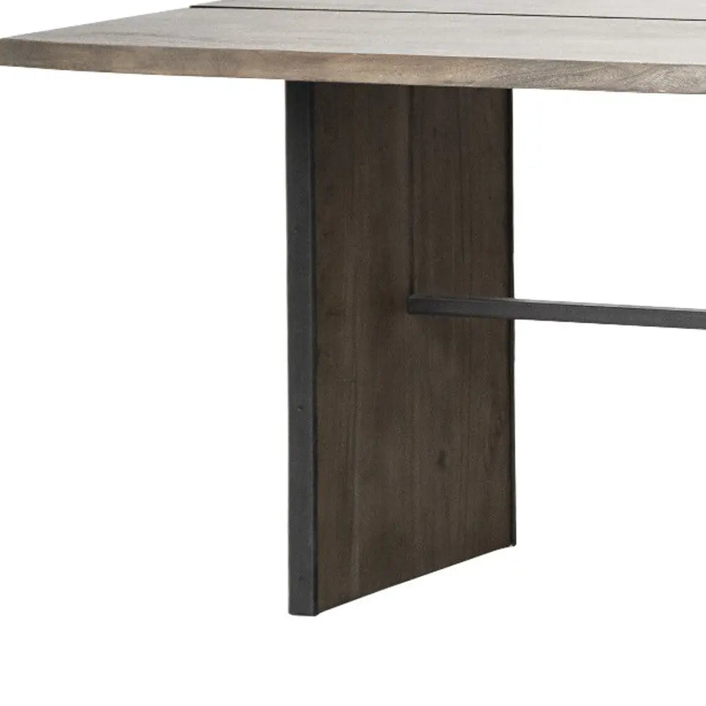 84" Brown Solid Wood Sled Base Dining Table - GreatEagleInc