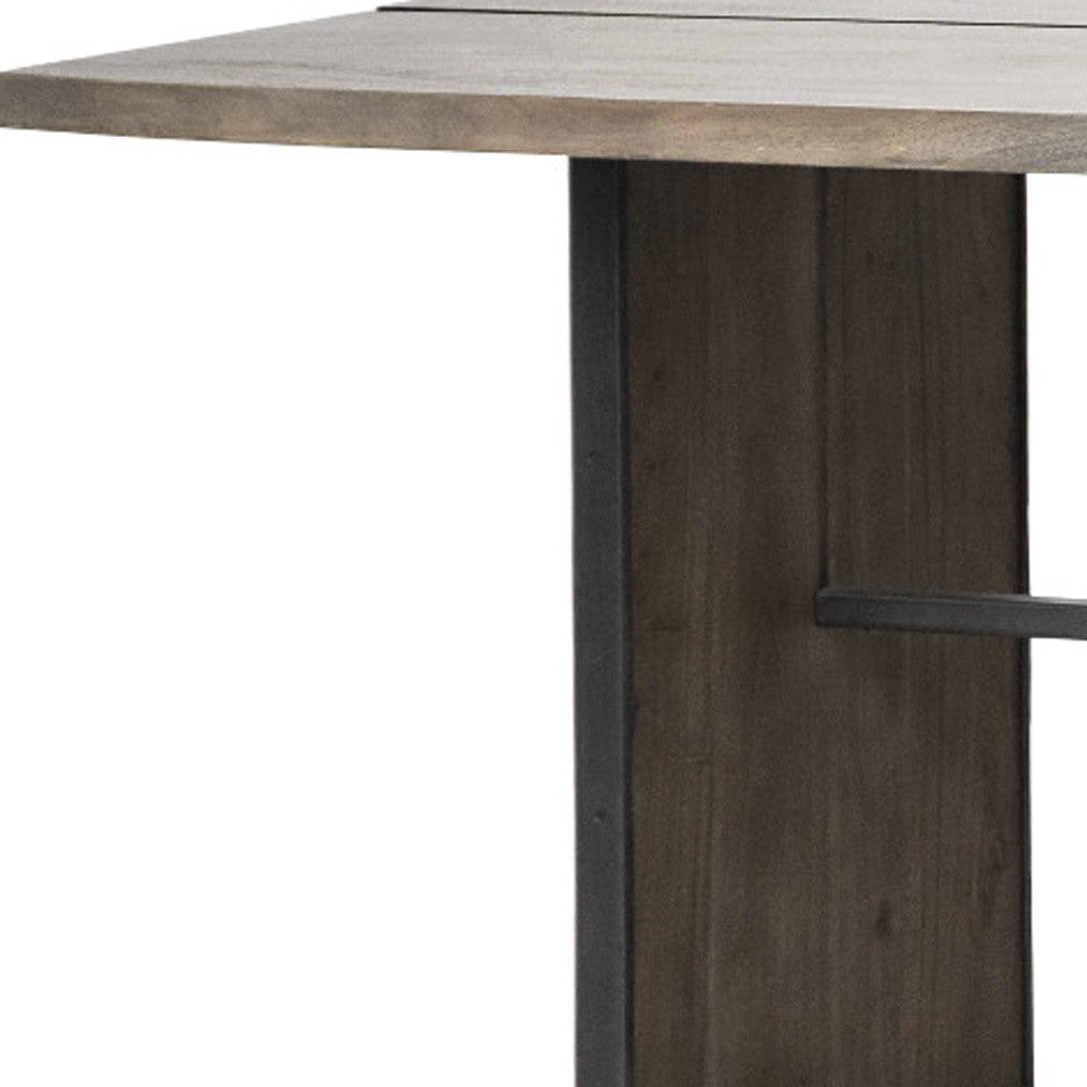 84" Brown Solid Wood Sled Base Dining Table - GreatEagleInc