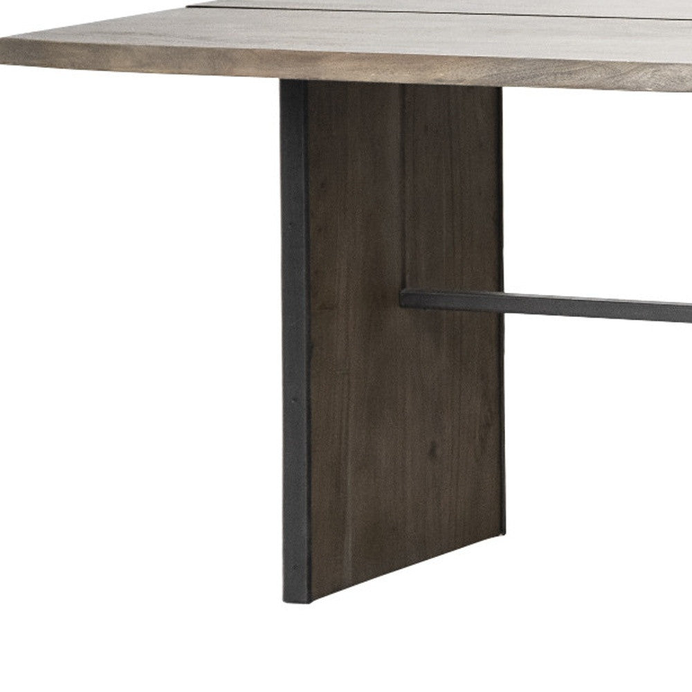 84" Brown Solid Wood Sled Base Dining Table - GreatEagleInc