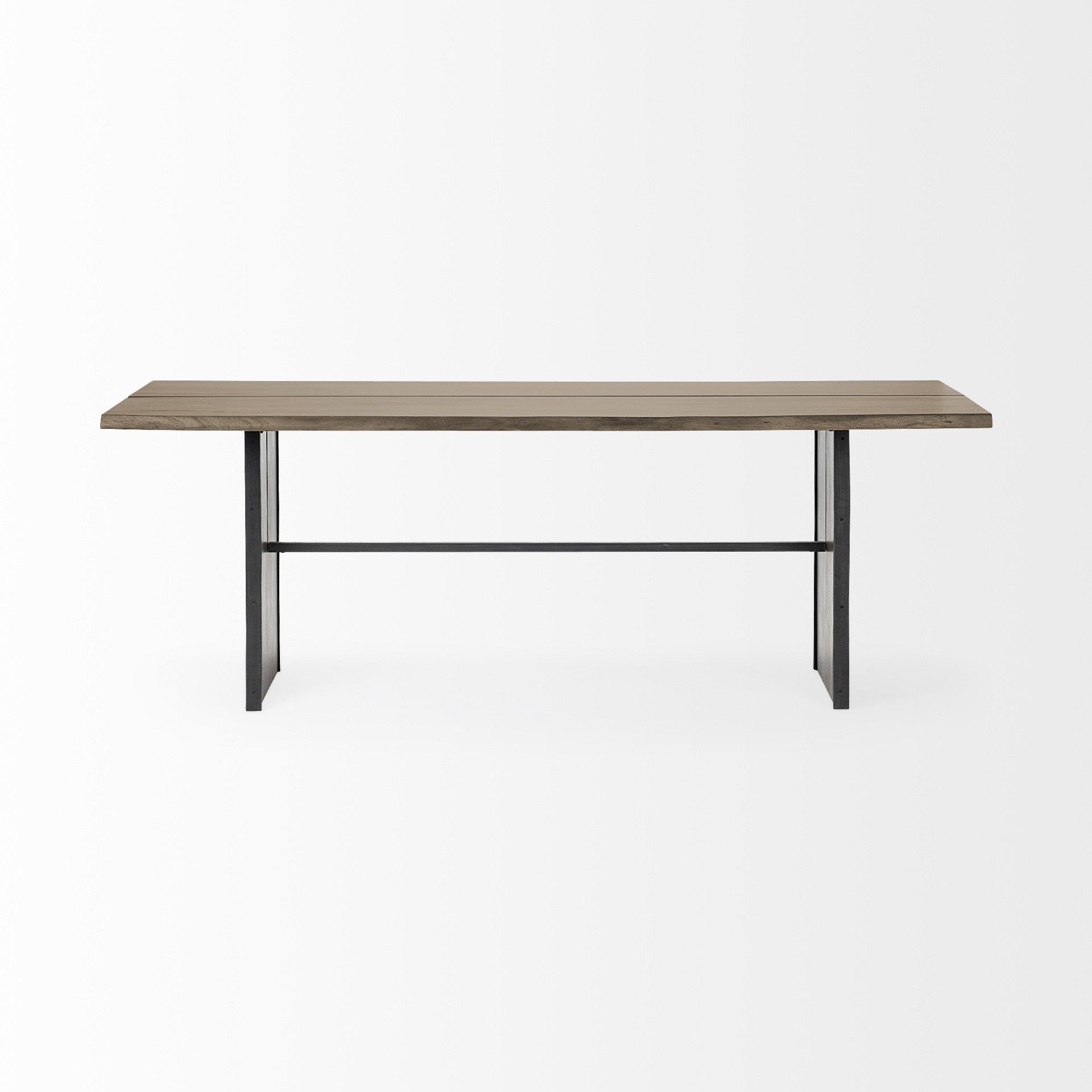 84" Brown Solid Wood Sled Base Dining Table - GreatEagleInc