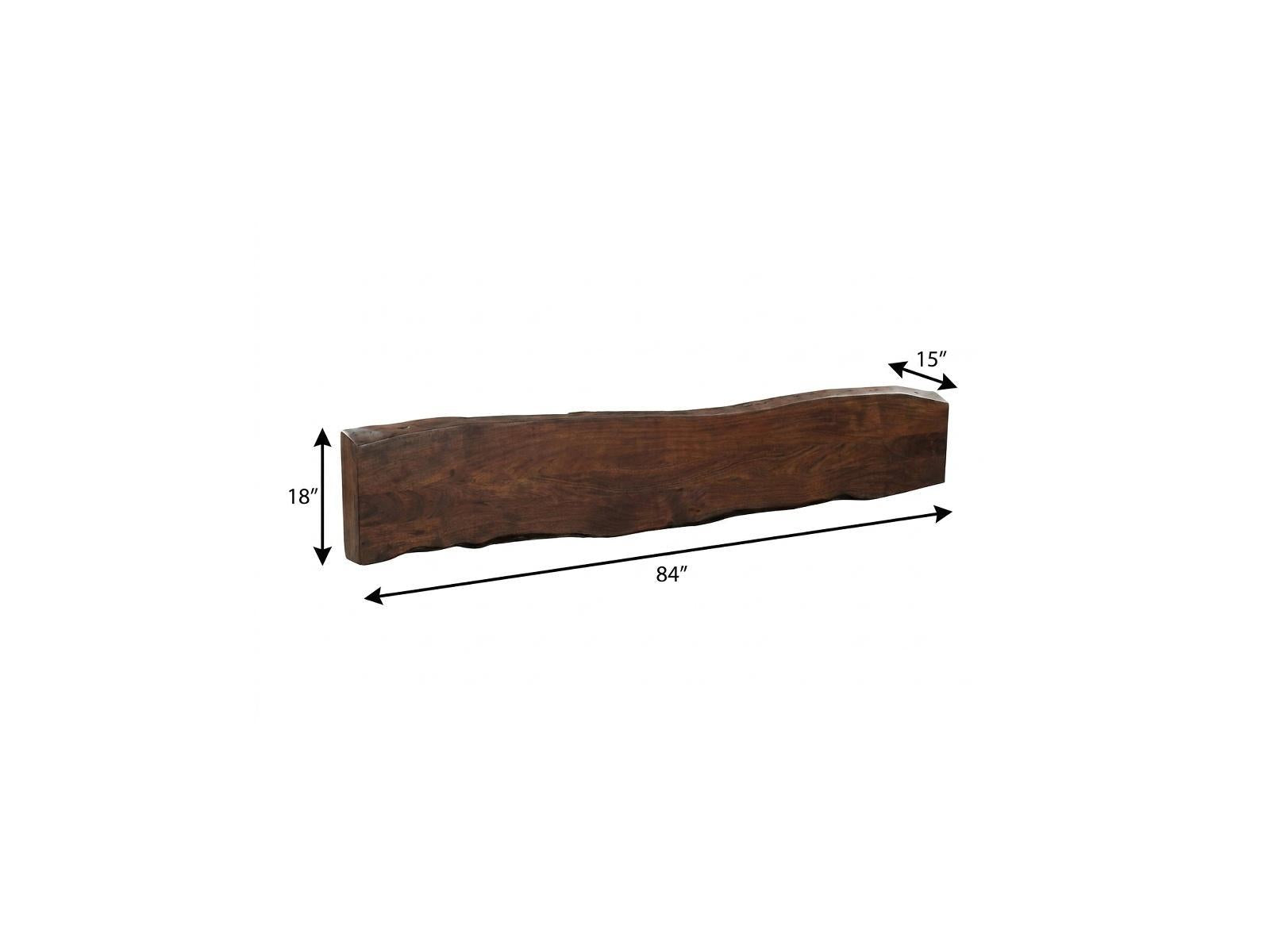84" Dark Brown Solid Wood Live Edge Dining Bench Homeroots Living Room