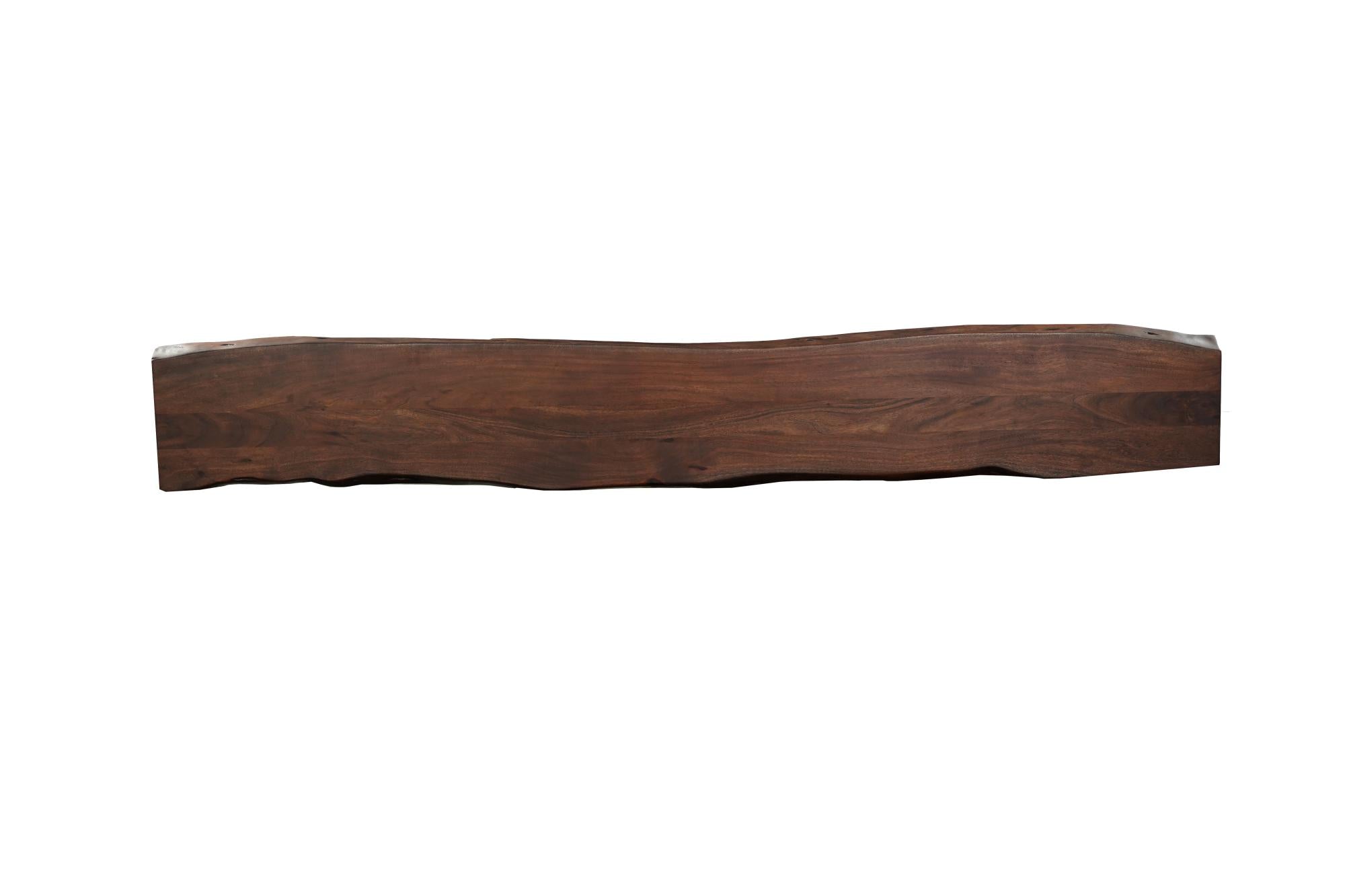 84" Dark Brown Solid Wood Live Edge Dining Bench Homeroots Living Room