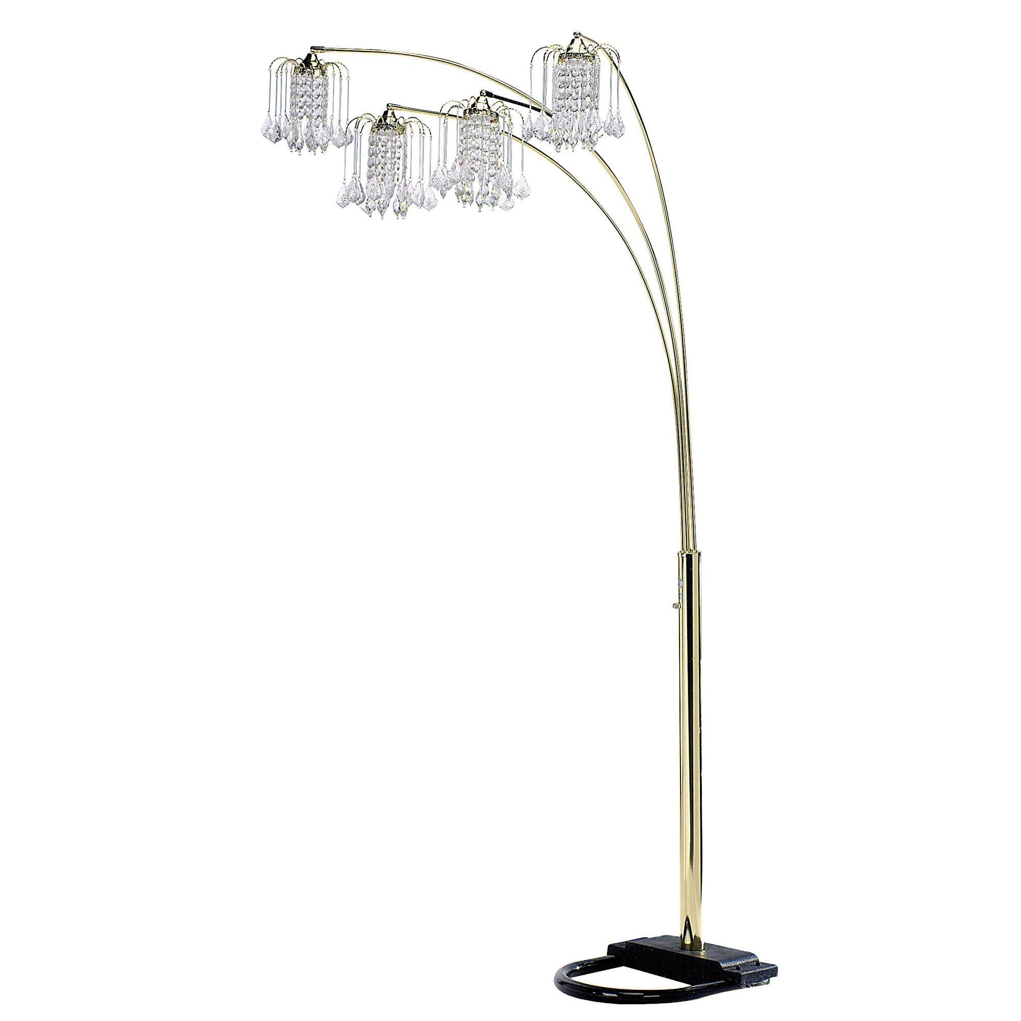 84" Gold Four Light Tree Floor Lamp With Clear Glass Novelty Shade Homeroots Lighting