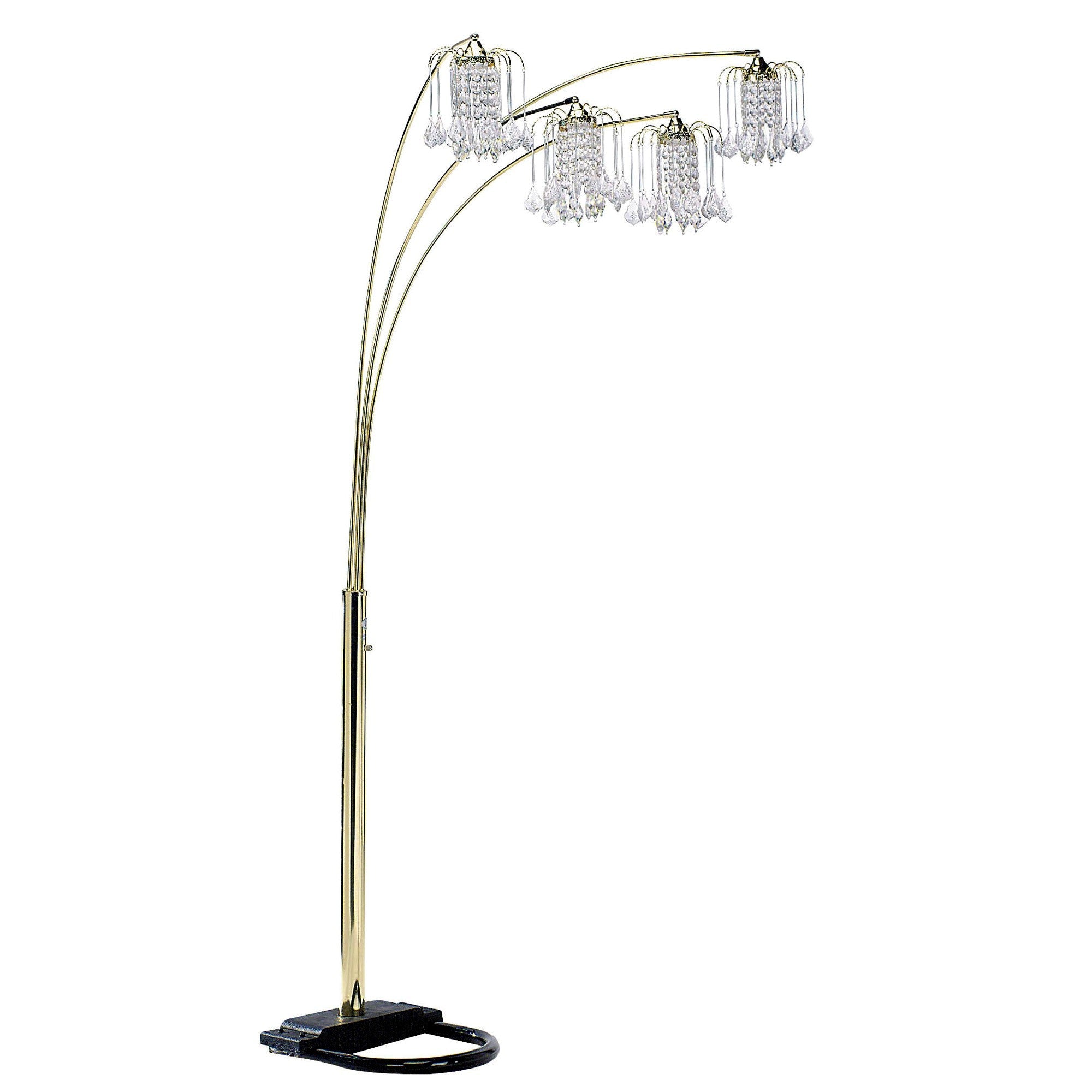 84" Gold Four Light Tree Floor Lamp With Clear Glass Novelty Shade Homeroots Lighting