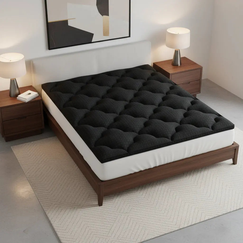 84" White Cotton Water Resistant Mattress topper with Removable Cover - GreatEagleInc