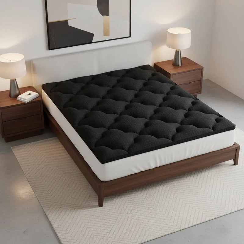 84" White Cotton Water Resistant Mattress topper with Removable Cover - GreatEagleInc