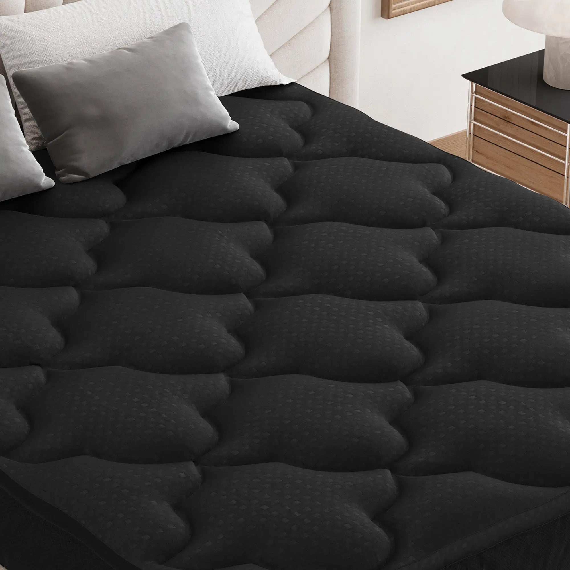 84" White Cotton Water Resistant Mattress topper with Removable Cover - GreatEagleInc