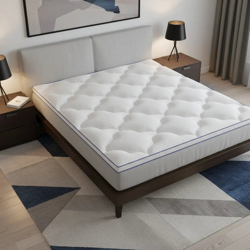 84" White Cotton Water Resistant Mattress topper with Removable Cover - GreatEagleInc