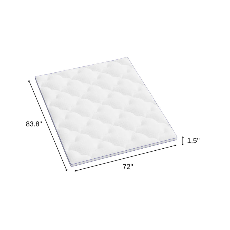 84" White Cotton Water Resistant Mattress topper with Removable Cover - GreatEagleInc