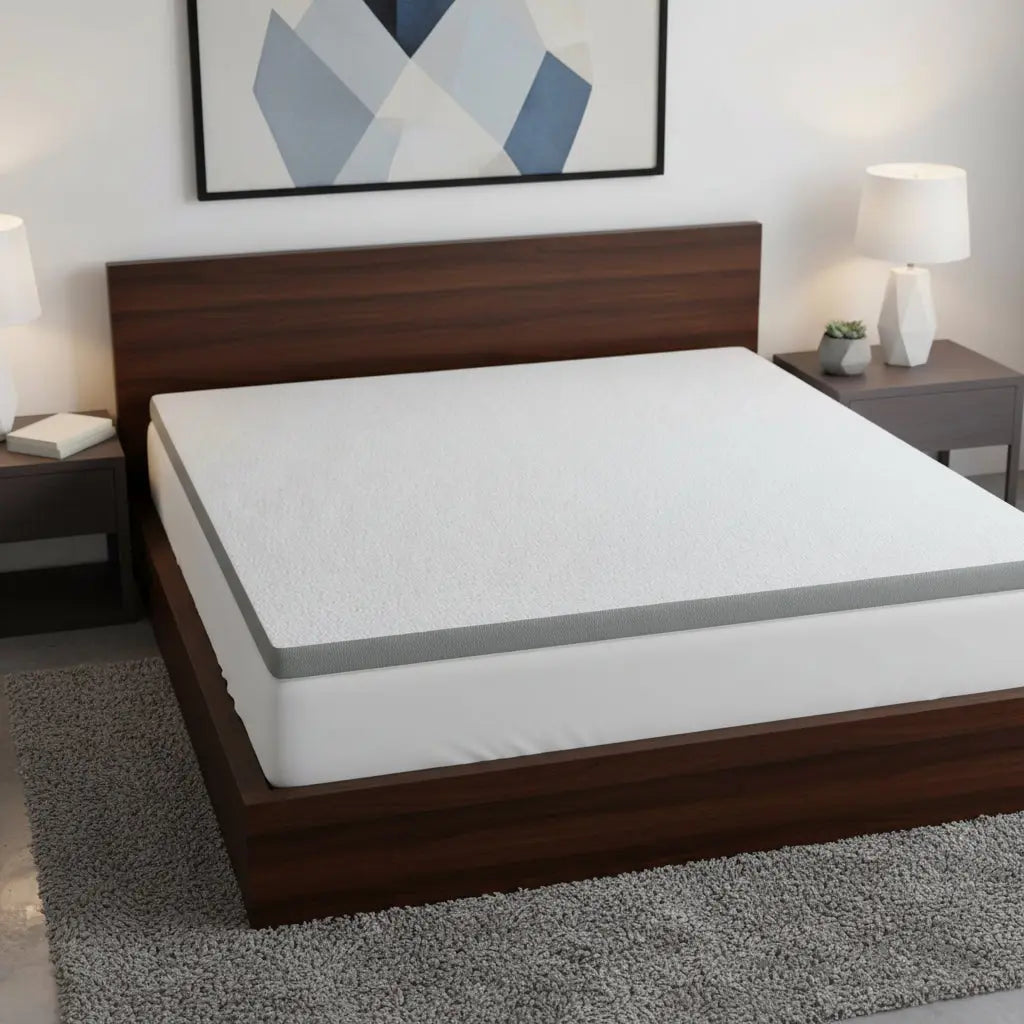 84" White Gel Memory Foam Mattress topper with Removable Cover - GreatEagleInc