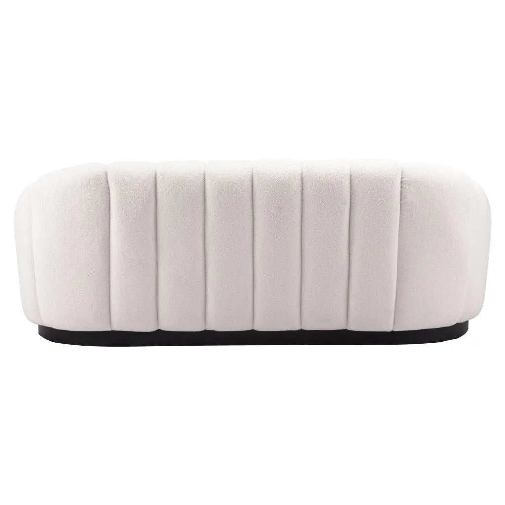 85" Cream Polyester Sofa Homeroots Living Room