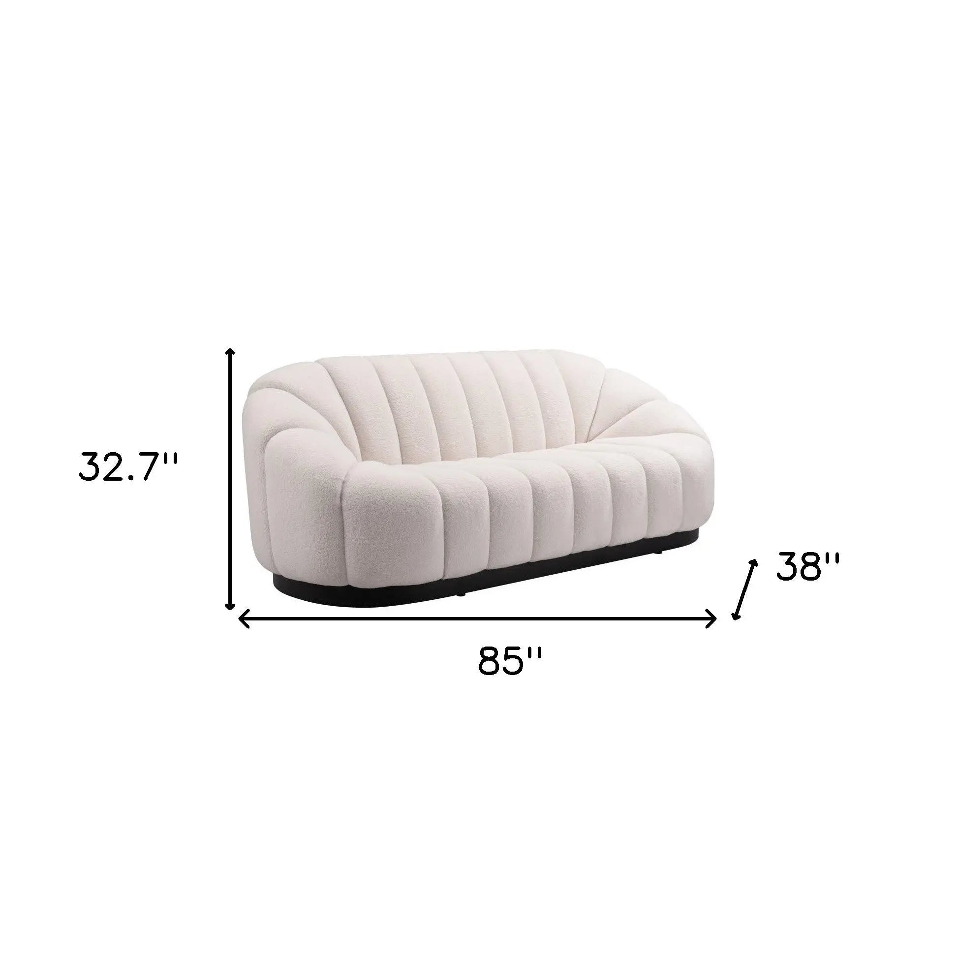 85" Cream Polyester Sofa Homeroots Living Room