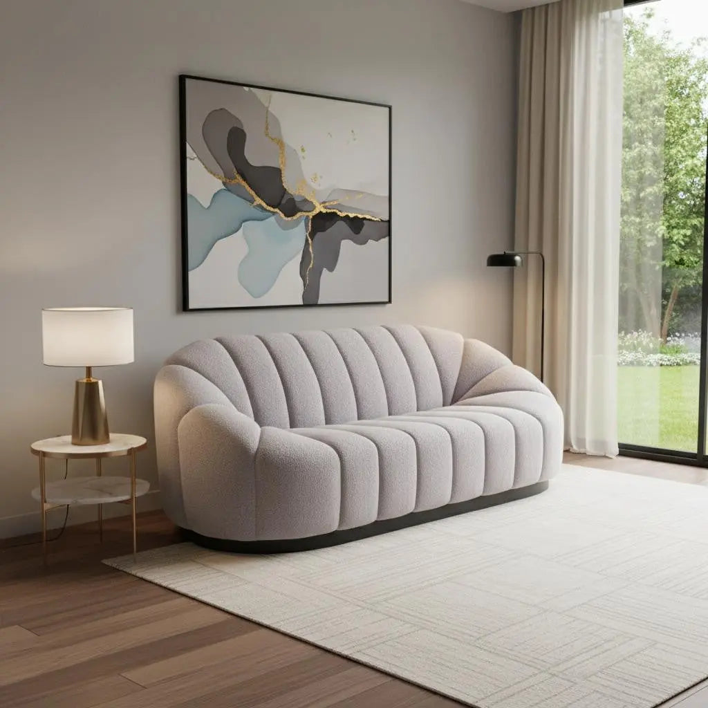 85" Gray Polyester Sofa Homeroots Living Room
