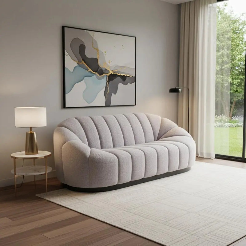 85" Gray Polyester Sofa Homeroots Living Room