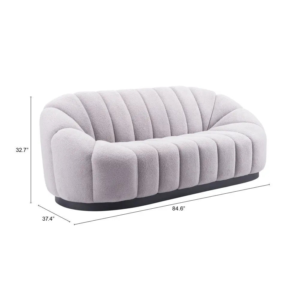 85" Gray Polyester Sofa Homeroots Living Room