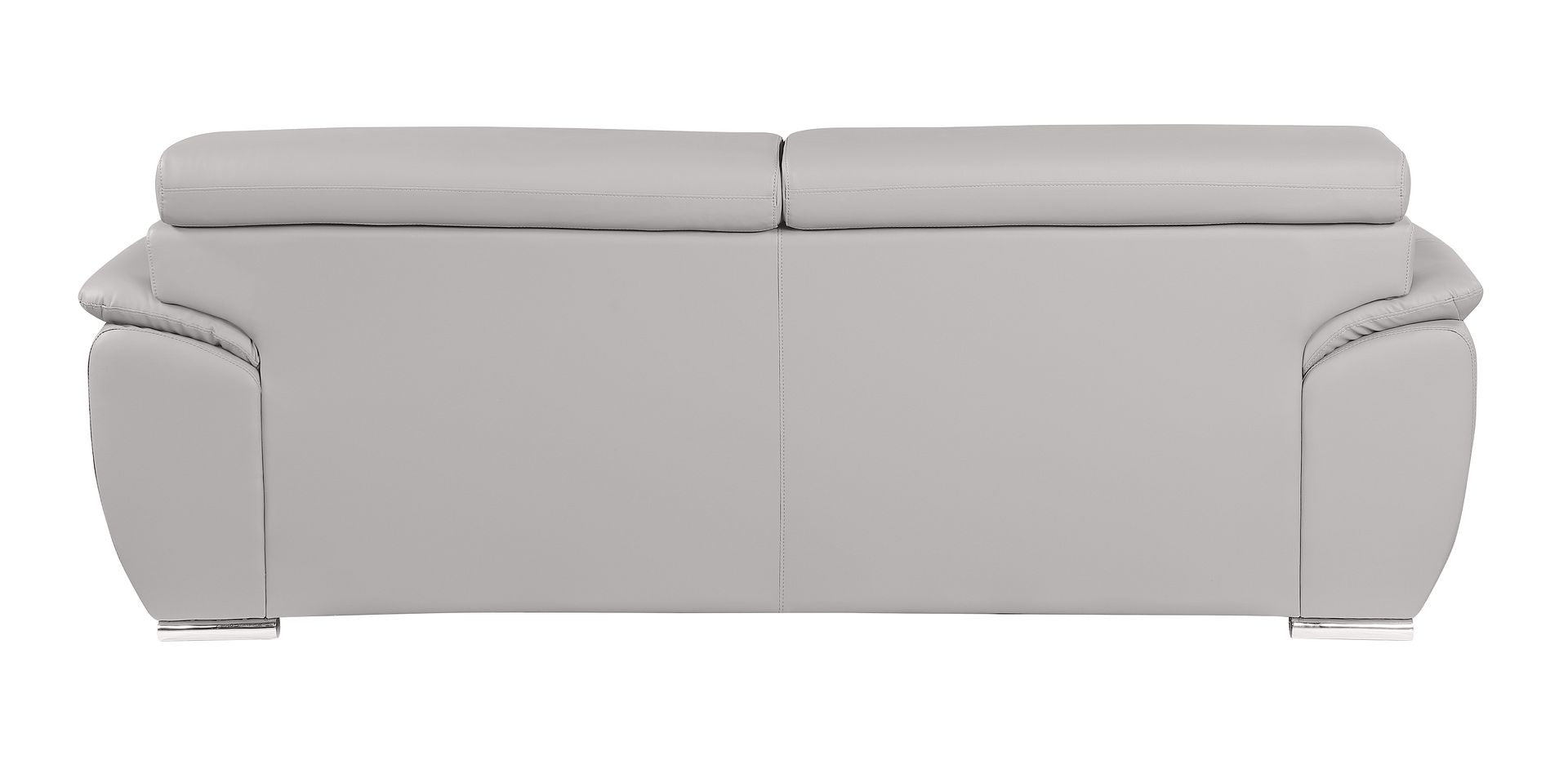 86" Light Gray Top Grain Leather Sofa Homeroots Living Room