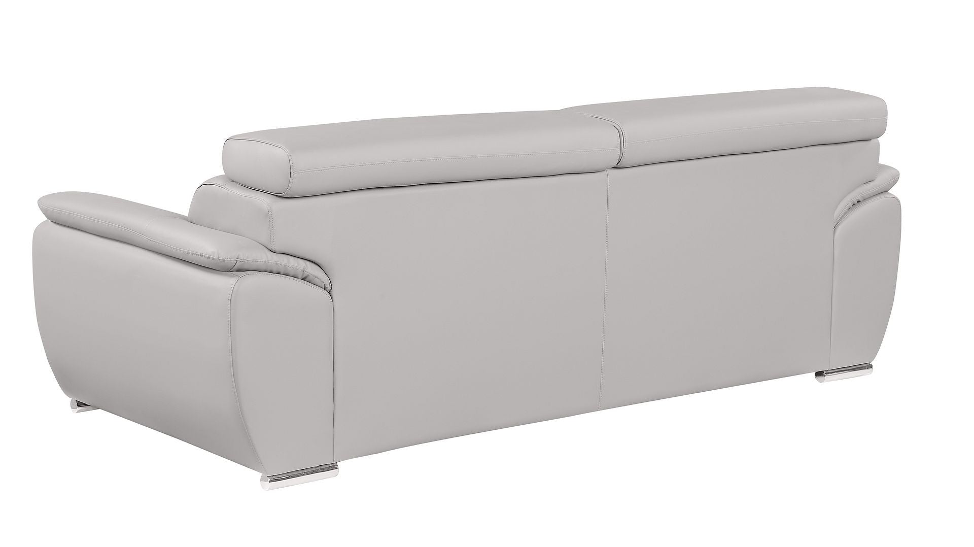 86" Light Gray Top Grain Leather Sofa Homeroots Living Room