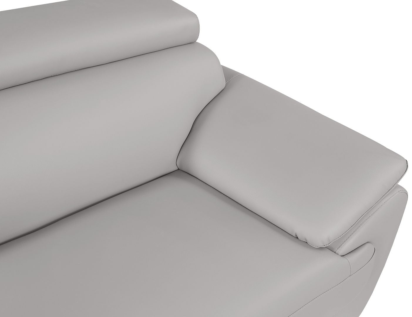 86" Light Gray Top Grain Leather Sofa Homeroots Living Room