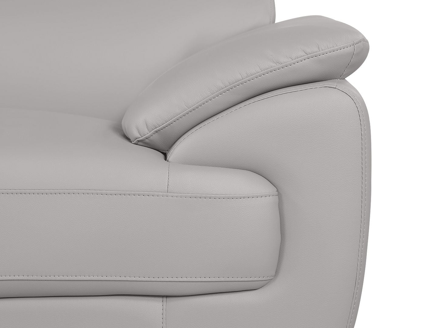 86" Light Gray Top Grain Leather Sofa Homeroots Living Room