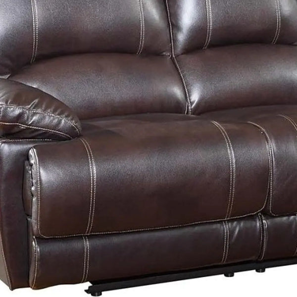 89" Brown Microfiber Reclining Sofa With Black Legs Homeroots Living Room