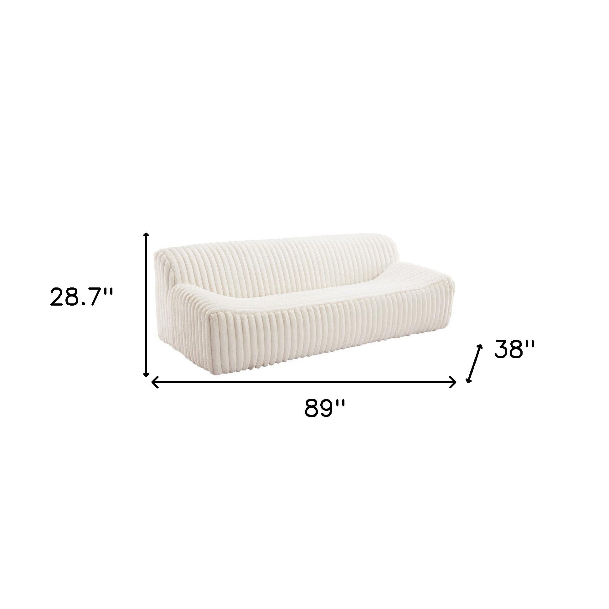 89" Cream Manufactured Wood Sofa - GreatEagleInc