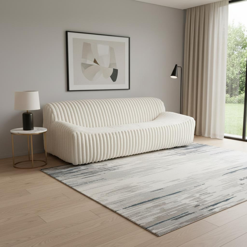 89" Cream Manufactured Wood Sofa - GreatEagleInc