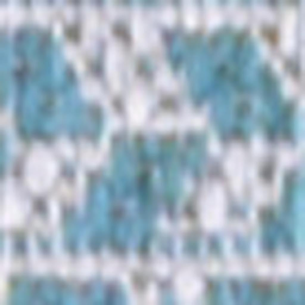 8' Aqua And Light Gray Striped Indoor Outdoor Runner Rug - GreatEagleInc