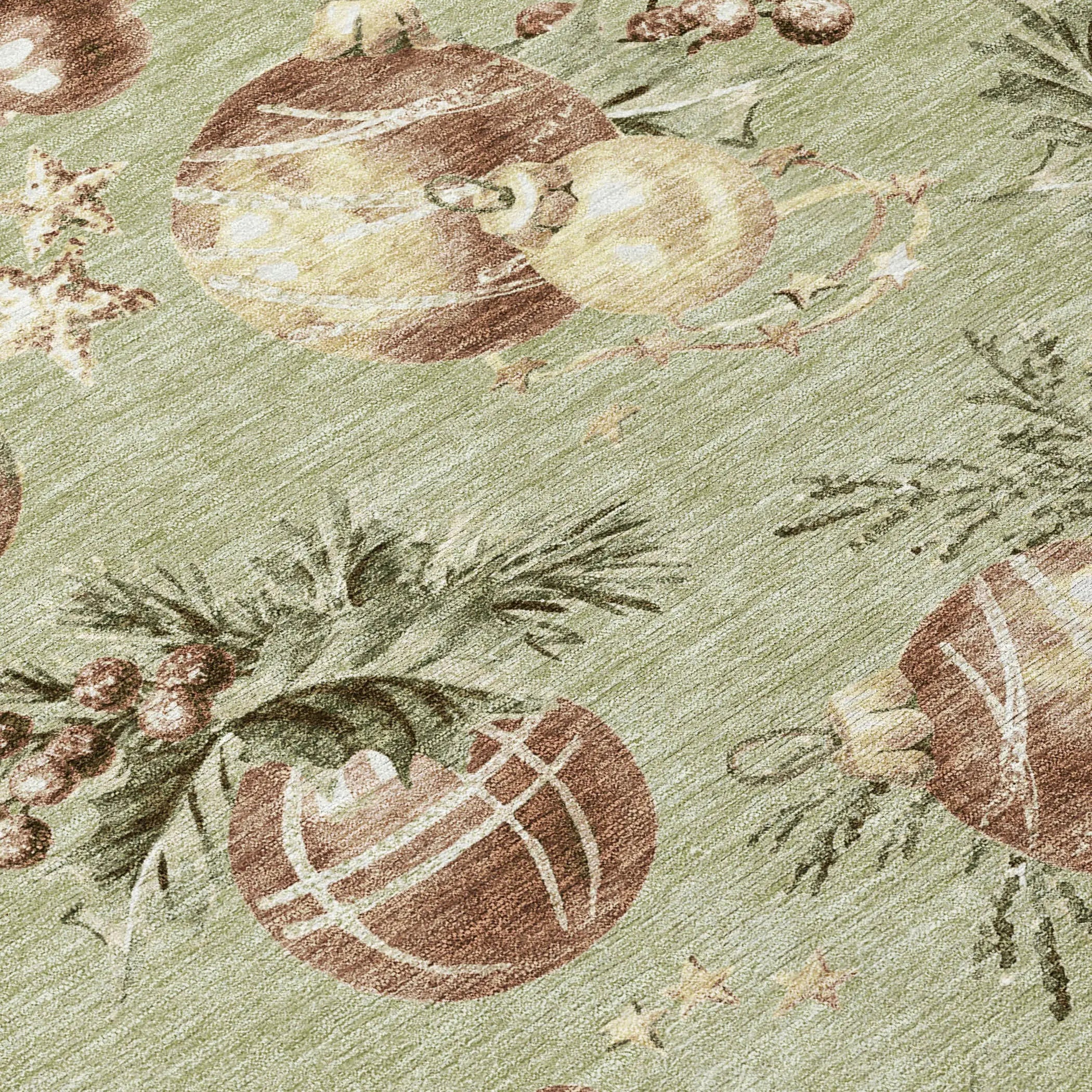 8' Artichoke Green Brown And Beige Round Stars Washable Indoor Outdoor Area Rug Homeroots Outdoor