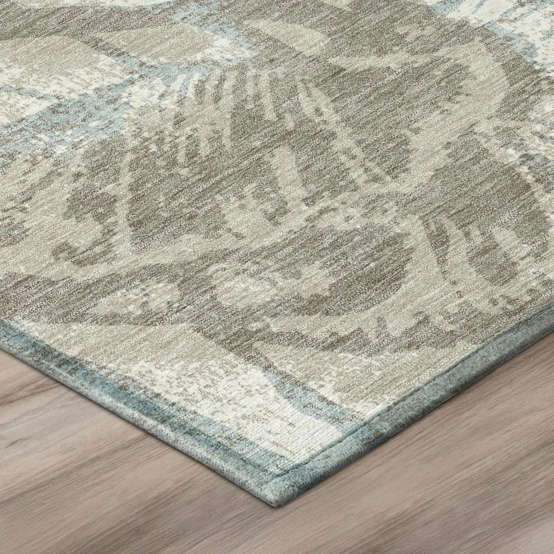 8' Beige And Brown Round Floral Washable Indoor Outdoor Area Rug Homeroots Outdoor